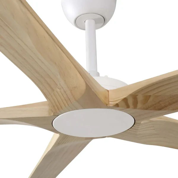 ventilador-techo-faro-bigwood-xl-sin-luz-motor-dc-mando-madera-blanco-pino-34191 Ventilador de techo Faro Bigwood XL Blanco Pino Sin Luz 200 cm