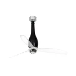Ventilador Faro Eterfan M Negro brillo Transparente Sin Luz 128 cm