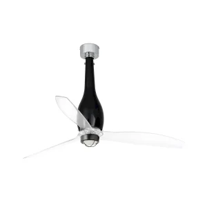 ventilador-techo-faro-eterfan-m-sin-luz-motor-dc-3-aspas-32002 Ventilador Faro Eterfan M Negro brillo Transparente Sin Luz 128 cm