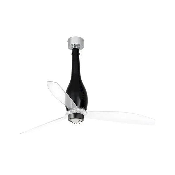ventilador-techo-faro-eterfan-m-sin-luz-motor-dc-3-aspas-32002 Ventilador Faro Eterfan M Negro brillo Transparente Sin Luz 128 cm