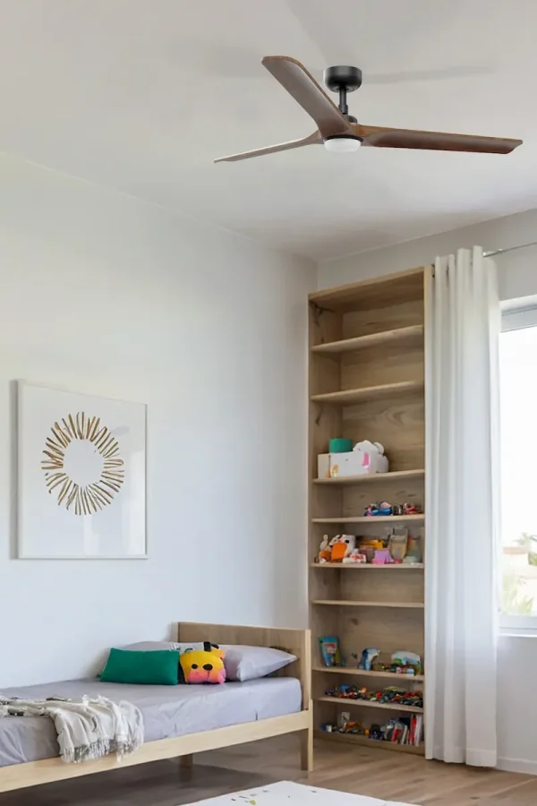Ventilador de techo Faro Heywood L Negro Nogal Luz LED 132 cm