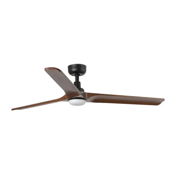 Ventilador de techo Faro Heywood L Negro Nogal Luz LED 132 cm