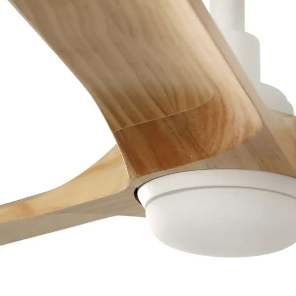 Ventilador de techo Faro Heywood L Blanco Pino Luz LED 132 cm