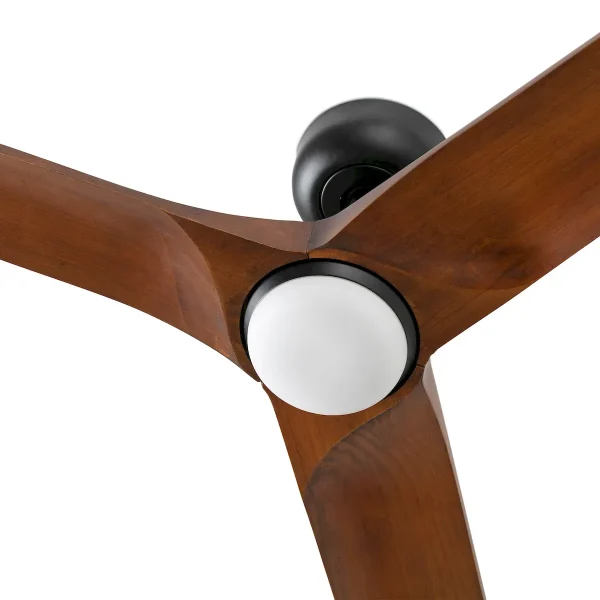 Ventilador de techo Faro Heywood L Negro Nogal Luz LED 132 cm