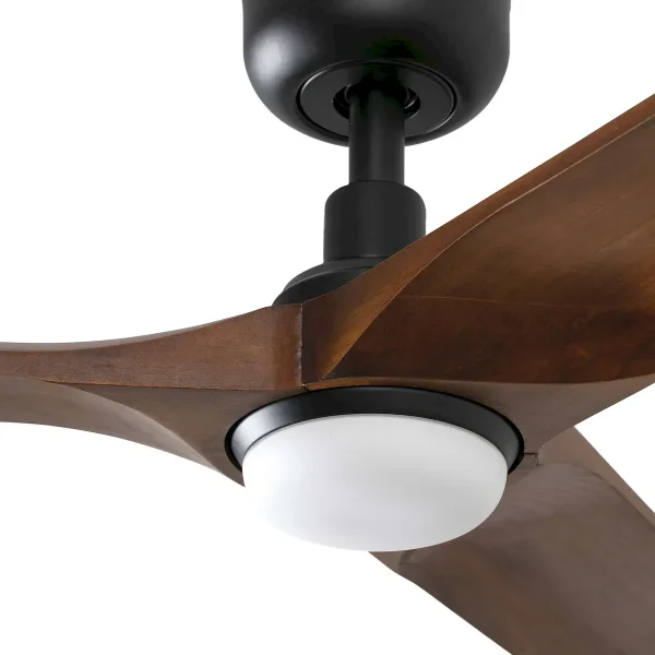 Ventilador de techo Faro Heywood L Negro Nogal Luz LED 132 cm