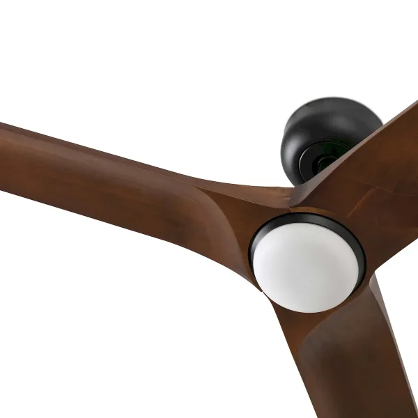 Ventilador de techo Faro Heywood S Negro Nogal Luz LED 90 cm