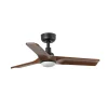 Ventilador de techo Faro Heywood S Negro Nogal Luz LED 90 cm