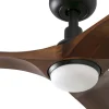 Ventilador de techo Faro Heywood S Negro Nogal Luz LED 90 cm