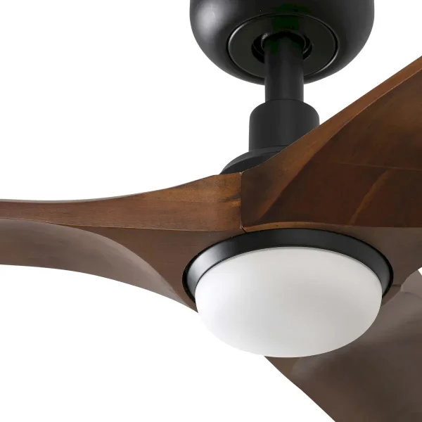 Ventilador de techo Faro Heywood S Negro Nogal Luz LED 90 cm