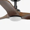 Ventilador de techo Faro Heywood S Negro Nogal Luz LED 90 cm