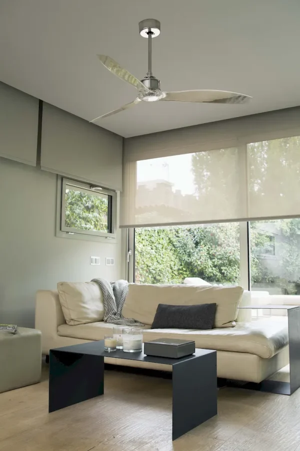 Ventilador Faro Just Fan M Cromo brillo Transparentes Sin Luz 128 cm