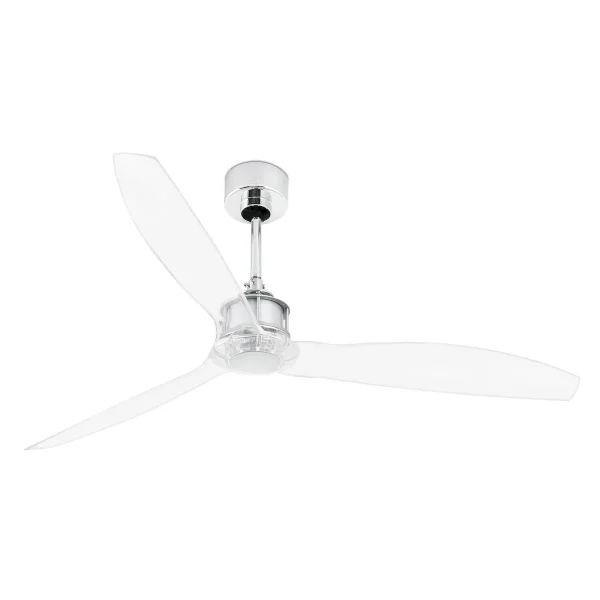 Ventilador Faro Just Fan M Cromo brillo Transparentes Sin Luz 128 cm