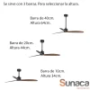 Ventilador de techo Faro Just Fan M Negro Nogal Sin Luz 128 cm