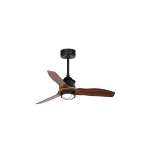 ventilador-techo-faro-just-fan-s-led-motor-dc-3-aspas-nogal-334251n Ventilador de techo Faro Just Fan S Negro Nogal Luz LED 81 cm