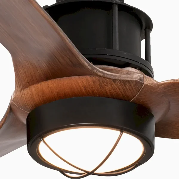 Ventilador de techo Faro Just Fan S Negro Nogal Luz LED 81 cm