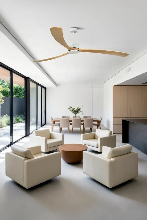 ventilador-techo-faro-kauai-xxl-sin-luz-mando-motor-dc-bajo-consumo-blanco-pino-34201a Ventilador de techo Faro Kauai XXL Blanco Pino Sin Luz 233 cm