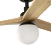 Ventilador de techo Faro Klim L Negro Pino Con Luz 150 cm