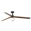 Ventilador de techo Faro Klim L Negro Nogal Con Luz 150 cm