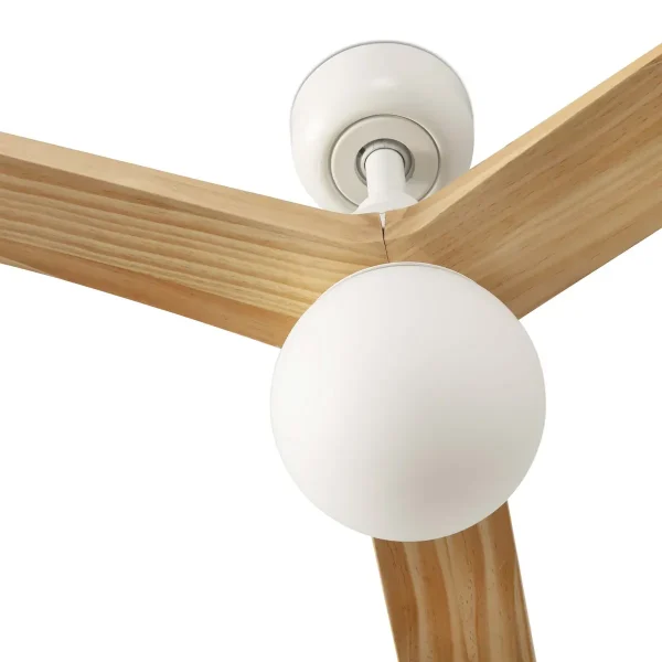 Ventilador de techo Faro Klim L Blanco Pino Con Luz 150 cm