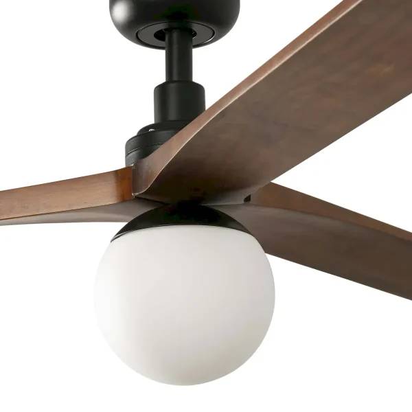 Ventilador de techo Faro Klim L Negro Nogal Con Luz 150 cm