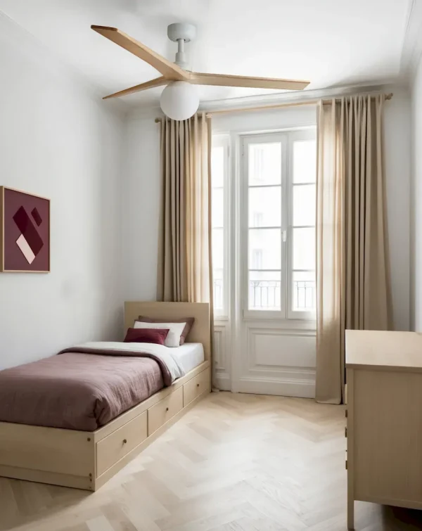 Ventilador de techo Faro Klim M Blanco Pino Con Luz 125 cm