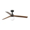 Ventilador de techo Faro Klim M Negro Nogal Con Luz 125 cm