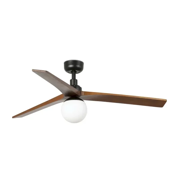 Ventilador de techo Faro Klim M Negro Nogal Con Luz 125 cm