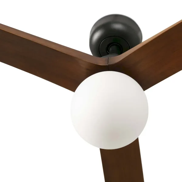 Ventilador de techo Faro Klim M Negro Nogal Con Luz 125 cm