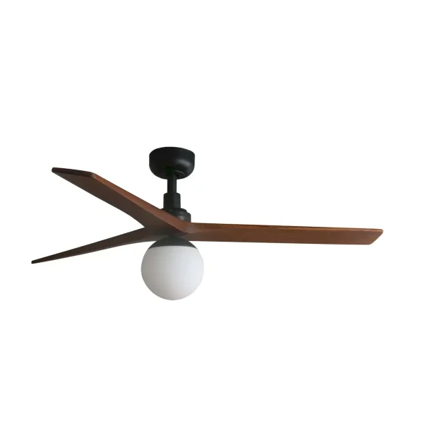 Ventilador de techo Faro Klim M Negro Nogal Con Luz 125 cm