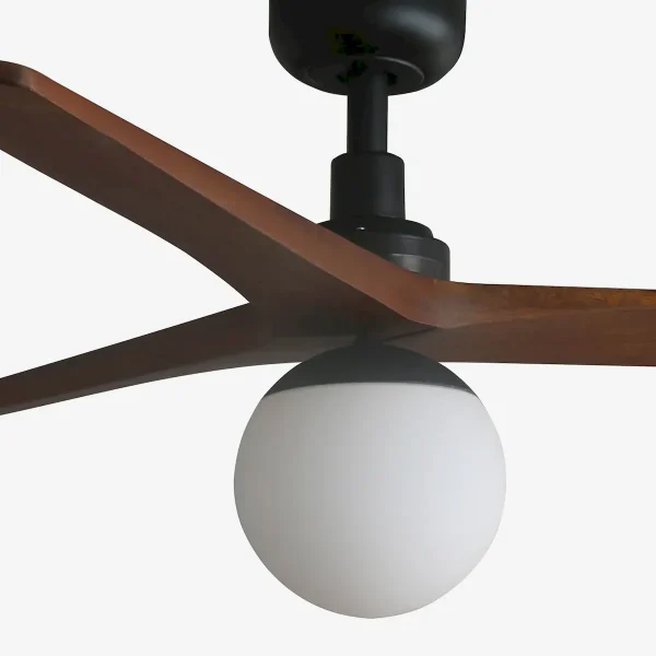 Ventilador de techo Faro Klim M Negro Nogal Con Luz 125 cm