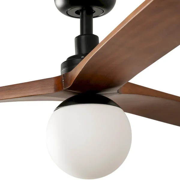 Ventilador de techo Faro Klim M Negro Nogal Con Luz 125 cm