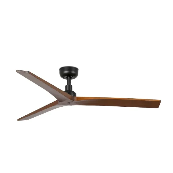 Ventilador de techo Faro Klim M Negro Nogal Sin Luz 125 cm