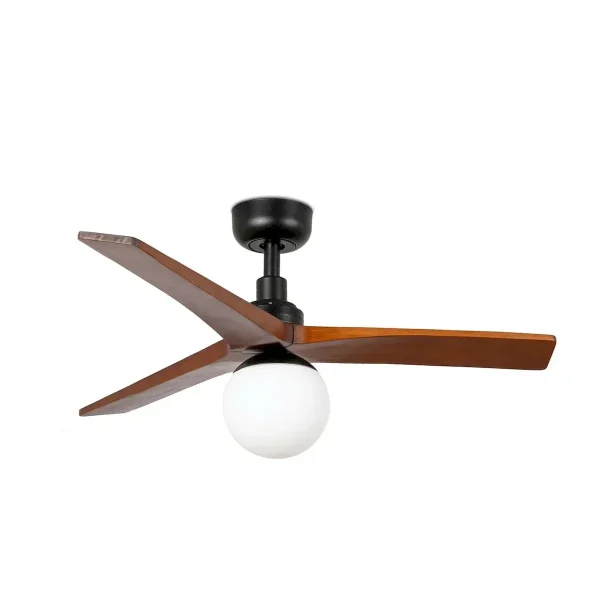 Ventilador de techo Faro Klim S Negro Nogal Con Luz 92,5 cm
