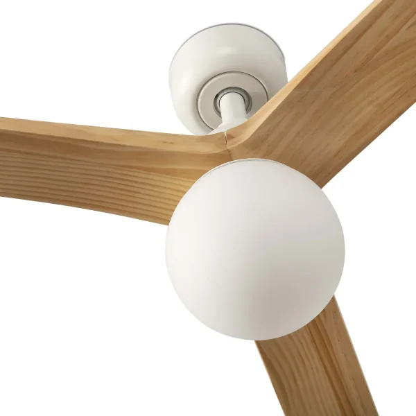 Ventilador de techo Faro Klim S Blanco Pino Con Luz 92,5 cm