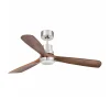 Ventilador Faro Lantau L Niquel satinado Nogal Luz LED 132 cm