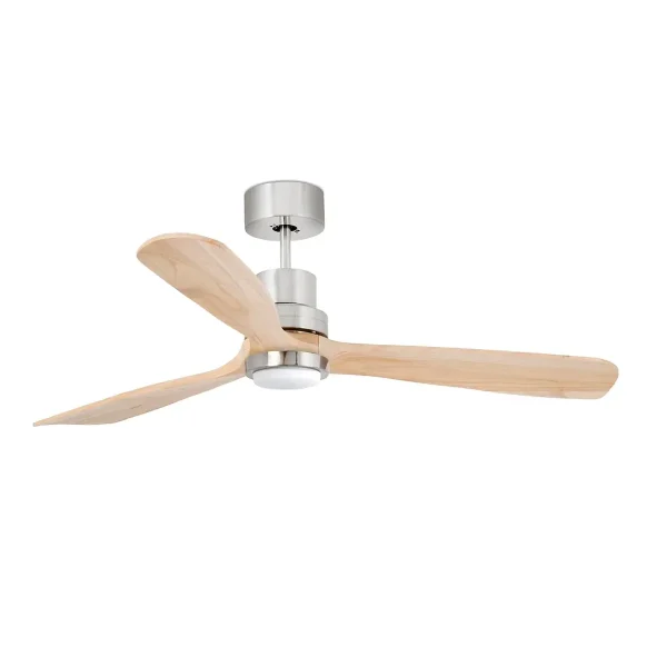 Ventilador de techo Faro Lantau L Niquel satinado Pino Luz LED 132 cm