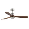 Ventilador Faro Lantau XL Niquel satinado Nogal Luz LED 168 cm
