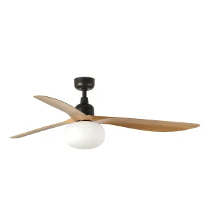 Ventilador de techo Faro Outwood L Marron Roble Con Luz 150 cm