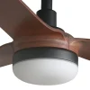Ventilador de techo Faro Punt M Negro Nogal Luz LED 130 cm
