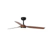 Ventilador de techo Faro Punt M Negro Nogal Luz LED 130 cm