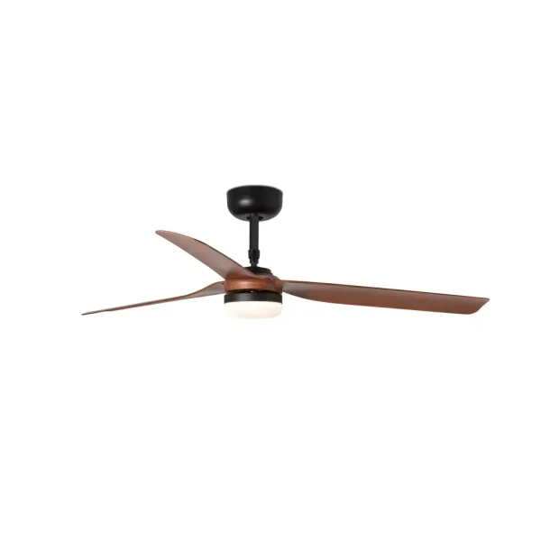 Ventilador de techo Faro Punt M Negro Nogal Luz LED 130 cm