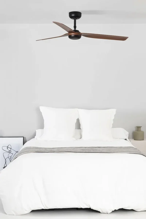 Ventilador de techo Faro Punt M Negro Nogal Sin Luz 130 cm