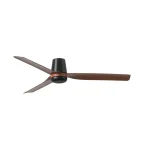 Ventilador de techo Faro Punt Tub M Negro Nogal Sin Luz 130 cm