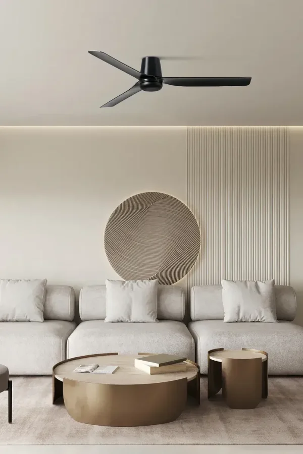 Ventilador de techo Faro Punt Tub M Negro Sin Luz 130 cm