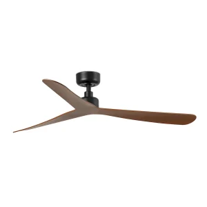 ventilador-techo-faro-rocker-m-sin-luz-motor-dc-3-aspas-nogal-34197 Ventilador de techo Faro Rocker M Negro Nogal Sin Luz 132 cm
