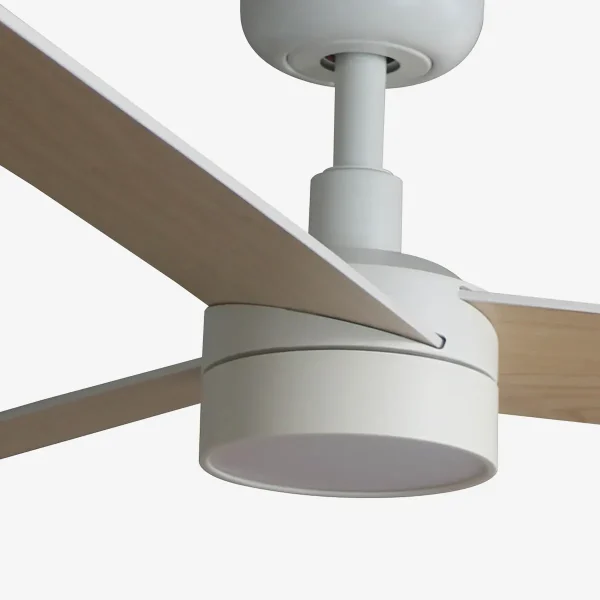 Ventilador Faro Rudder-3 S blanco o fresno Luz LED 106 cm