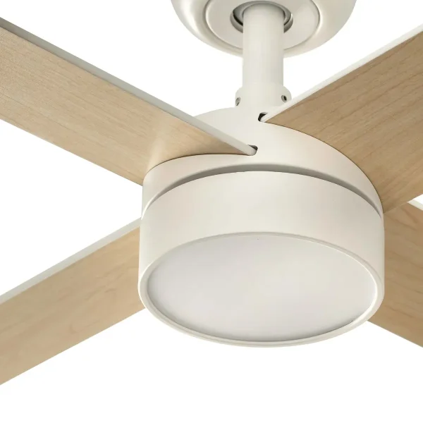 Ventilador Faro Rudder-4 L blanco o fresno Luz LED 132 cm