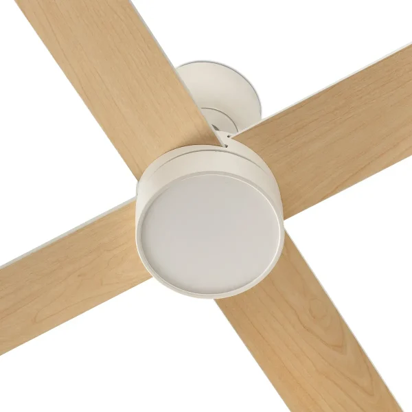 Ventilador Faro Rudder-4 L blanco o fresno Luz LED 132 cm