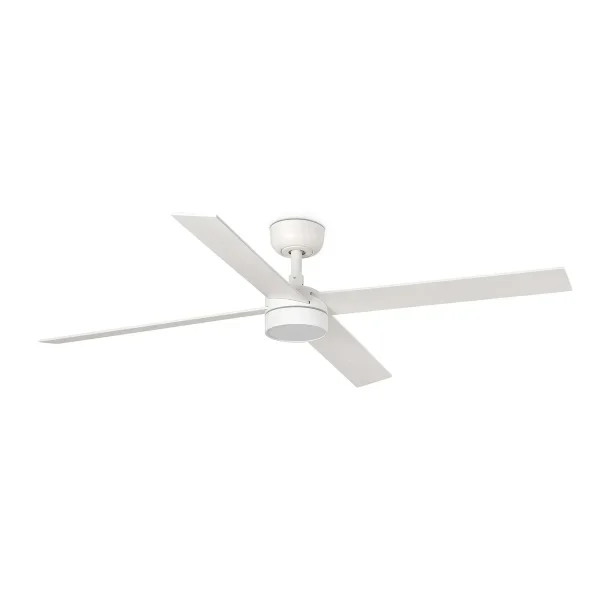 Ventilador Faro Rudder-4 L blanco o fresno Luz LED 132 cm