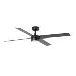 Ventilador Faro Rudder-4 L negro o nogal Luz LED 132 cm